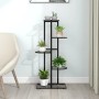 Soporte de flores de 5 estantes de metal negro 43x22x98 cm en Soportes para macetas | Comprar online en Foru.es