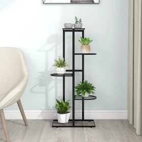 Soporte de flores de 5 estantes de metal negro 43x22x98 cm en Soportes para macetas | Comprar online en Foru.es