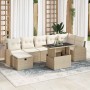 Conjunto de sofá de jardín con cojín 8 pcs Beige Poliratán en Sofás de exterior | Comprar online en Foru.es