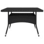 Set de comedor de jardín 9 piezas ratán PE y vidrio negro en Conjuntos de jardín | Comprar online en Foru.es