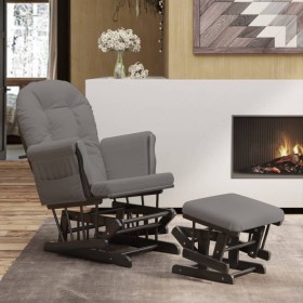 Sillón de lactancia con taburete tela gris oscuro de vidaXL, Mecedoras - Ref: Foro24-351667, Precio: 258,77 €, Descuento: %