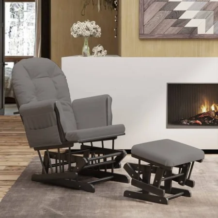 Nursing chair with stool dark gray fabric by vidaXL, Rocking chairs - Ref: Foro24-351667, Price: 254,04 €, Discount: %