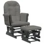 Sillón de lactancia con taburete tela gris oscuro de vidaXL, Mecedoras - Ref: Foro24-351667, Precio: 254,04 €, Descuento: %