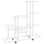 Soporte de flores con rueda de metal blanco 94,5x25x92,5 cm en Soportes para macetas | Comprar online en Foru.es