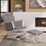 Sillón de lactancia con taburete tela gris claro de vidaXL, Mecedoras - Ref: Foro24-351662, Precio: 254,61 €, Descuento: %