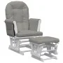 Sillón de lactancia con taburete tela gris claro de vidaXL, Mecedoras - Ref: Foro24-351662, Precio: 275,01 €, Descuento: %