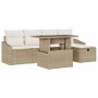 Conjunto de sofá de jardín 6 pcs Beige ratán sintético en Sofás de exterior | Comprar online en Foru.es
