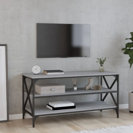 Mueble de TV madera contrachapada gris Sonoma 100x40x50 cm de vidaXL, Mesas auxiliares - Ref: Foro24-825795, Precio: 59,68 €,...