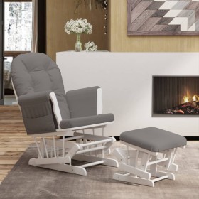 Sillón de lactancia con taburete tela gris oscuro de vidaXL, Mecedoras - Ref: Foro24-351661, Precio: 249,94 €, Descuento: %