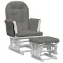 Sillón de lactancia con taburete tela gris oscuro de vidaXL, Mecedoras - Ref: Foro24-351661, Precio: 264,34 €, Descuento: %
