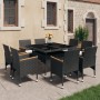 Set de comedor de jardín 9 pzas ratán PE y madera acacia negro en Conjuntos de jardín | Comprar online en Foru.es