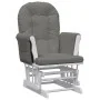 Sillón de lactancia con taburete tela gris oscuro de vidaXL, Mecedoras - Ref: Foro24-351661, Precio: 264,34 €, Descuento: %