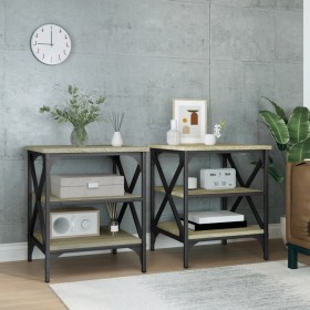 Mesas auxiliares 2 uds madera roble Sonoma 40x42x50 cm de vidaXL, Mesas auxiliares - Ref: Foro24-825775, Precio: 50,93 €, Des...