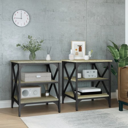 Mesas auxiliares 2 uds madera roble Sonoma 40x42x50 cm de vidaXL, Mesas auxiliares - Ref: Foro24-825775, Precio: 50,93 €, Des...