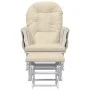 Sillón de lactancia con taburete tela blanco crema de vidaXL, Mecedoras - Ref: Foro24-351663, Precio: 251,79 €, Descuento: %