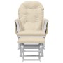 Sillón de lactancia con taburete tela blanco crema de vidaXL, Mecedoras - Ref: Foro24-351663, Precio: 237,97 €, Descuento: %