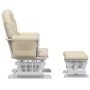 Sillón de lactancia con taburete tela blanco crema de vidaXL, Mecedoras - Ref: Foro24-351663, Precio: 251,79 €, Descuento: %
