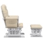Sillón de lactancia con taburete tela blanco crema de vidaXL, Mecedoras - Ref: Foro24-351663, Precio: 237,97 €, Descuento: %