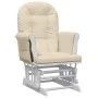 Sillón de lactancia con taburete tela blanco crema de vidaXL, Mecedoras - Ref: Foro24-351663, Precio: 251,79 €, Descuento: %