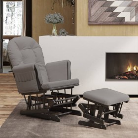 Sillón de lactancia con taburete tela gris claro de vidaXL, Mecedoras - Ref: Foro24-351666, Precio: 258,14 €, Descuento: %