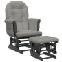 Sillón de lactancia con taburete tela gris claro de vidaXL, Mecedoras - Ref: Foro24-351666, Precio: 258,14 €, Descuento: %