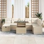 Conjunto de sofá de jardín 9 pcs Beige ratán sintético en Sofás de exterior | Comprar online en Foru.es