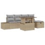 Conjunto de sofá de jardín 6 pcs Beige ratán sintético en Sofás de exterior | Comprar online en Foru.es