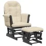 Sillón de lactancia con taburete tela blanco crema de vidaXL, Mecedoras - Ref: Foro24-351668, Precio: 263,76 €, Descuento: %