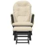 Sillón de lactancia con taburete tela blanco crema de vidaXL, Mecedoras - Ref: Foro24-351668, Precio: 263,76 €, Descuento: %