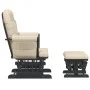 Sillón de lactancia con taburete tela blanco crema de vidaXL, Mecedoras - Ref: Foro24-351668, Precio: 263,76 €, Descuento: %