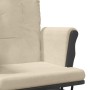 Sillón de lactancia con taburete tela blanco crema de vidaXL, Mecedoras - Ref: Foro24-351668, Precio: 268,51 €, Descuento: %