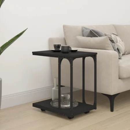 Mesa auxiliar con ruedas madera negra 50x35x55,5 cm de vidaXL, Mesas auxiliares - Ref: Foro24-825807, Precio: 42,62 €, Descue...