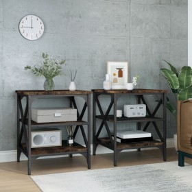 Mesas auxiliares 2 uds madera color roble ahumado 40x42x50 cm de vidaXL, Mesas auxiliares - Ref: Foro24-825777, Precio: 43,75...