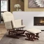 Sillón de lactancia con taburete tela blanco crema de vidaXL, Mecedoras - Ref: Foro24-351665, Precio: 254,33 €, Descuento: %