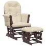 Sillón de lactancia con taburete tela blanco crema de vidaXL, Mecedoras - Ref: Foro24-351665, Precio: 254,33 €, Descuento: %