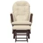 Sillón de lactancia con taburete tela blanco crema de vidaXL, Mecedoras - Ref: Foro24-351665, Precio: 254,33 €, Descuento: %