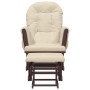 Sillón de lactancia con taburete tela blanco crema de vidaXL, Mecedoras - Ref: Foro24-351665, Precio: 258,25 €, Descuento: %