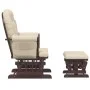 Sillón de lactancia con taburete tela blanco crema de vidaXL, Mecedoras - Ref: Foro24-351665, Precio: 254,33 €, Descuento: %