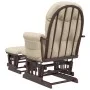 Sillón de lactancia con taburete tela blanco crema de vidaXL, Mecedoras - Ref: Foro24-351665, Precio: 254,33 €, Descuento: %