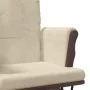 Sillón de lactancia con taburete tela blanco crema de vidaXL, Mecedoras - Ref: Foro24-351665, Precio: 254,33 €, Descuento: %