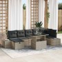 Conjunto de sofá de jardín 8 pcs Gris Claro ratán sintético en Sofás de exterior | Comprar online en Foru.es