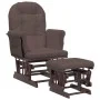 Sillón de lactancia con taburete tela marrón de vidaXL, Mecedoras - Ref: Foro24-351664, Precio: 245,99 €, Descuento: %