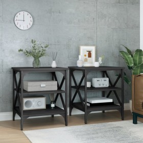 Mesas auxiliares 2 uds madera contrachapada negro 40x42x50 cm de vidaXL, Mesas auxiliares - Ref: Foro24-825773, Precio: 52,62...