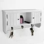 Armario de pared para llaves y joyas con puertas y ganchos de vidaXL, Taquillas y armarios de almacenamiento - Ref: Foro24-24...