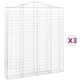 Cestas de gaviones 3 uds forma de arco hierro 200x30x220/240 cm de vidaXL, Maceteros y jardineras - Ref: Foro24-3145557, Prec...