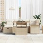 Conjunto de sofá de jardín 7 pcs Beige ratán sintético en Sofás de exterior | Comprar online en Foru.es
