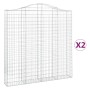 Cestas de gaviones 2 uds forma de arco hierro 200x30x200/220 cm de vidaXL, Maceteros y jardineras - Ref: Foro24-3145535, Prec...