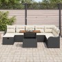 Conjunto de sofá de jardín 9 pcs Negro ratán sintético en Sofás de exterior | Comprar online en Foru.es