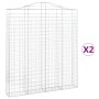 Cestas de gaviones 2 uds forma de arco hierro 200x30x220/240 cm de vidaXL, Maceteros y jardineras - Ref: Foro24-3145556, Prec...