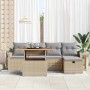 Conjunto de sofá de jardín 6 pcs Beige ratán sintético en Sofás de exterior | Comprar online en Foru.es
